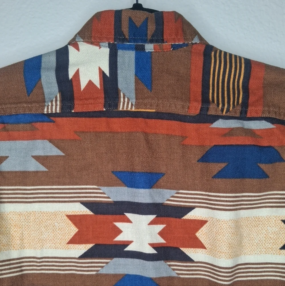 GAP Boys Kids Southwest Carpenter Button Down Shirt Rich Ginger Rodeo Size L (10